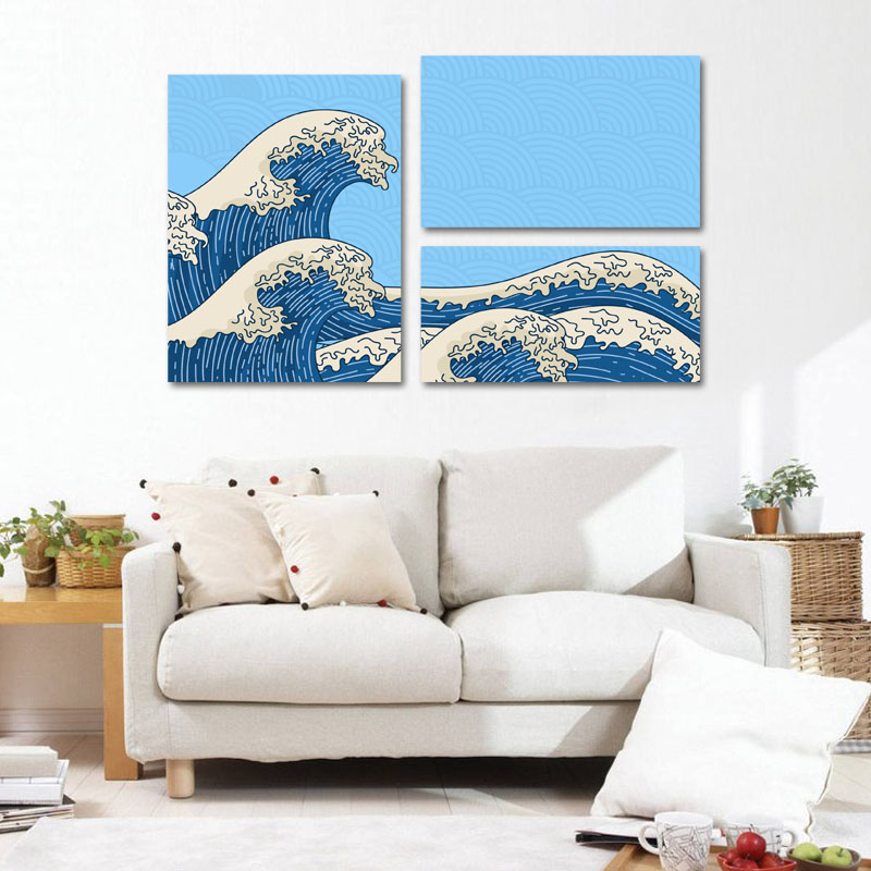 Τρίπτυχος πίνακας The great wave - Hokusai